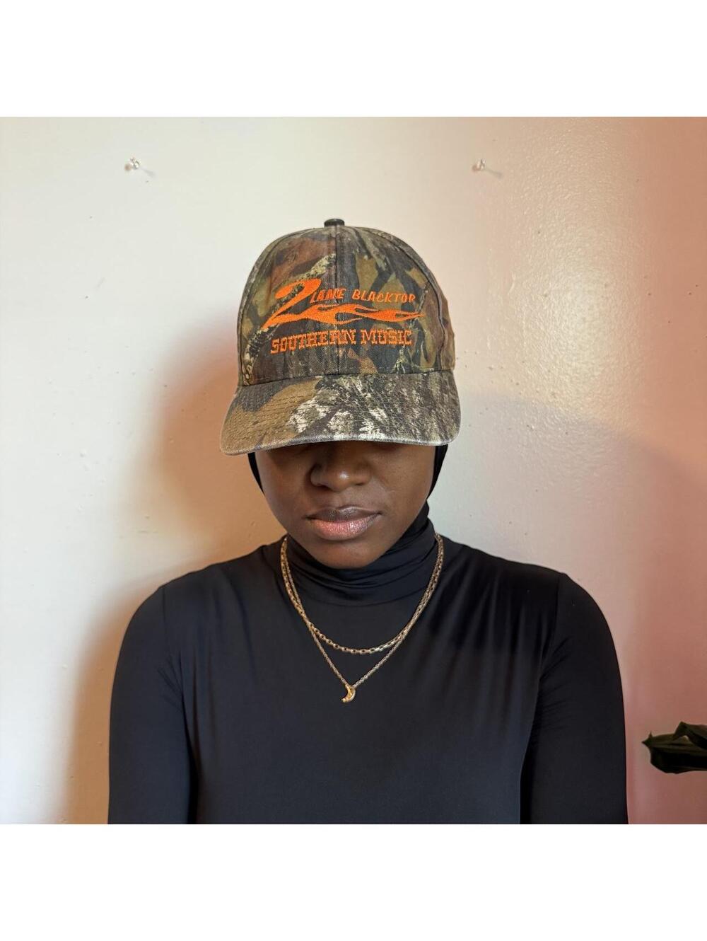 90s unisex Mossy Oak Treestand Camo Snapback Hat